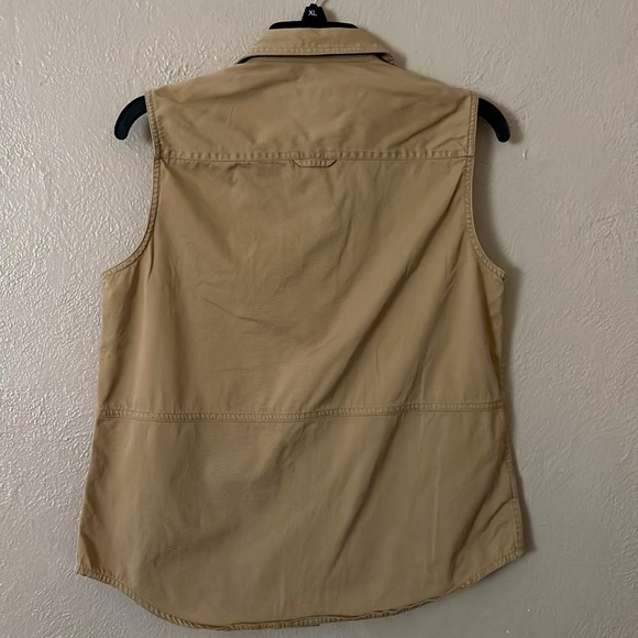 Women’s Vintage Ralph Lauren Fishing Safari Utility Vest Tan Khaki Medium - Picture 4 of 4